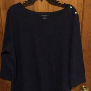 Talbots woman navy cotton dress